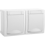 Panasonic 90591188-DE Steckdose 2-fach waager. FR-AP weiß 