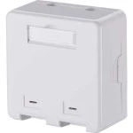 METZ CONNECT 1309150002KE Keystone Anschlussdose AP, 2 Port unbestückt reinweiß 